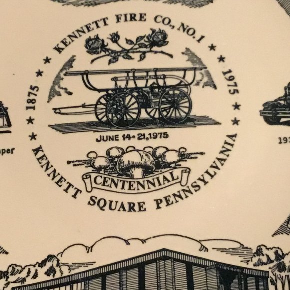 Vintage Kettlesprings Kilns Kennett Fire Company No.1 1875-1975 centennial plate - Picture 2 of 11